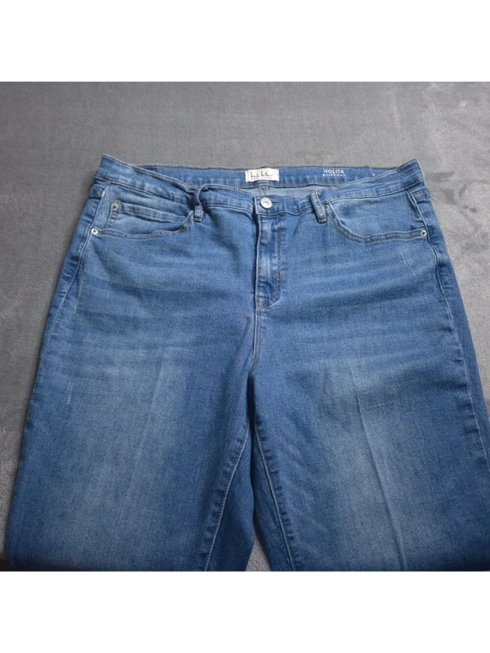 Nicole Miller Nolita Boyfriend Jeans 12 Medium Wash Stretch Comfortable Fit